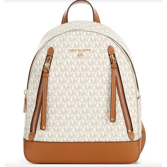 NWT Michael Kors Brooklyn Medium Signature Logo Semi Lux Backpack - Picture 1 of 9
